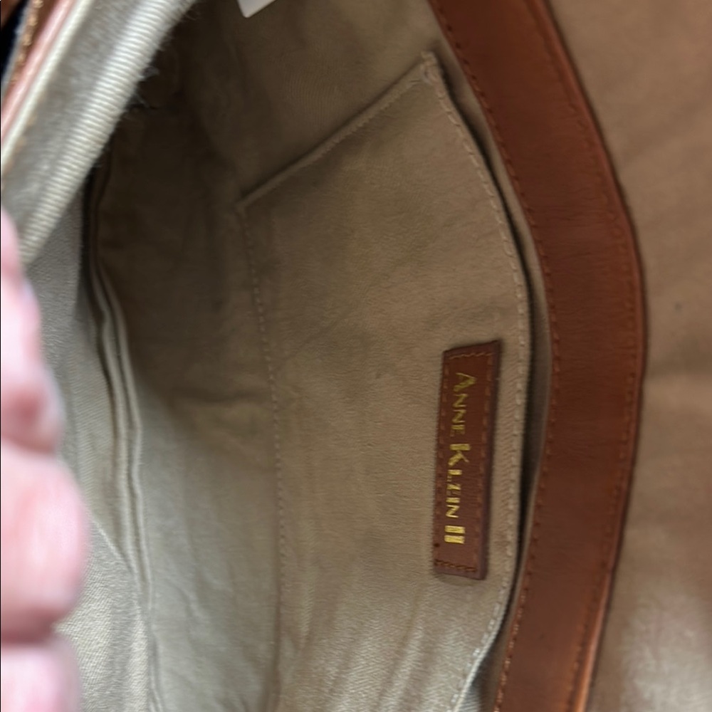 Vintage Anne Klein II Monogram Leather Messenger Flap Bag - Picture 15 of 15